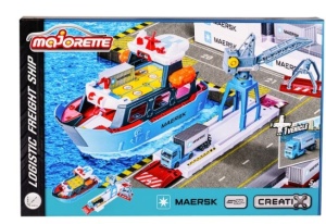 Set Majorette Creatix Logistic Freight Ship, Vapor Maersk, Camion Man si Macara - Img 2