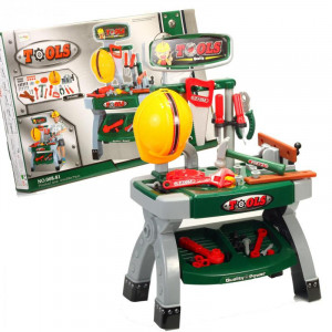 Banc de Lucru, MalPlay, Gri-Verde, cu Scule si Casca, 71cm - Img 1