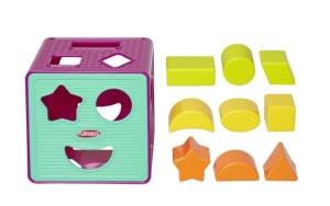 Cub educativ cu 9 forme geometrice, PlaySkool 15x24x16cm, 18m+ - Img 2