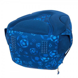 Ghiozdan Scolar 4 Compartimente, Ergonomic, Impermeabil, Colectia St.Right - Blue Soccer Balls BP07, 42x30x20cm - Img 4