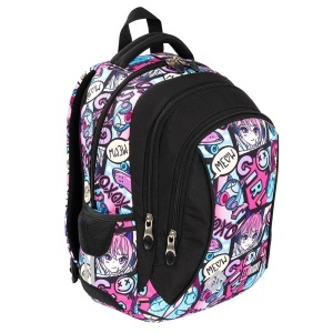 Ghiozdan Scolar Copii St.Right BP26 Manga Girl, 3 Compartimente, Ergonomic, 20L, 39x27x17 cm - Img 4