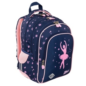 Ghiozdan Scolar Copii St.Right, BP58 Pink Ballerina, 4 Compartimente, Ergonomic, 22L, 40x28x18cm - Img 2
