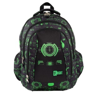 Ghiozdan Scolar St.Right BP04 - Tech Vision, 4 Compartimente, Ergonomic, 43x32x20cm