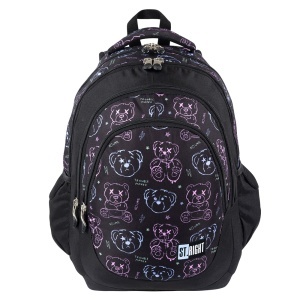 Ghiozdan St.Right, 4 Compartimente, Impermeabil, Trouble Maker Bear BP06 42x31x22cm - Img 1