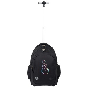 Ghiozdan Troler, St.Right, Roti Silicon, Impermeabil, Pastel K-Pop TB01, 44x32x25cm - Img 3