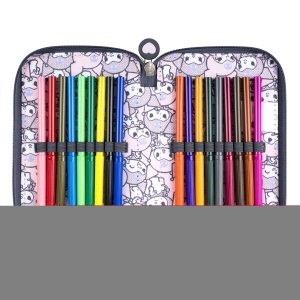 Penar cu 3 Fermoare, Echipat, St.Majewski, Kuromi Pink PC05, 19x13x7cm - Img 3