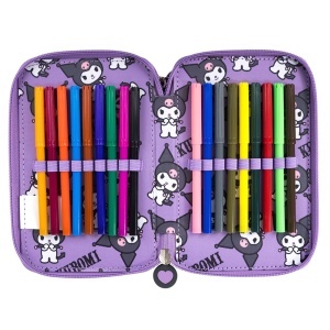 Penar cu 3 Fermoare, Echipat, St.Majewski, Kuromi Violet PC05, 19x13x7cm - Img 2