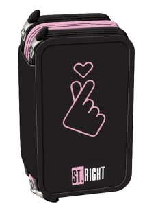 Penar Echipat cu 3 Fermoare, St.Right, Colectia - Pastel K-Pop PC05, 19x13x7cm