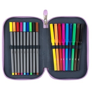 Penar Echipat cu 3 Fermoare, St.Right, Colectia - Pink Butterflies PC05, 19x13x7cm - Img 2