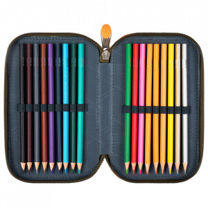 Penar Rigid cu 3 Fermoare, Echipat, St.Majewski, Colectia St.Right - T-Rex Junior PC05, 19x13x7cm - Img 2