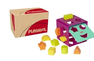 Cub educativ cu 9 forme geometrice, PlaySkool 15x24x16cm, 18m+ - Img 1