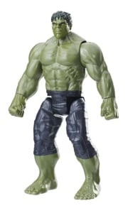 Figurina erou tip Avengers Marvel, Hulk, culoare verde, articulatii flexibile, iluminare led, dimensiune 15 cm