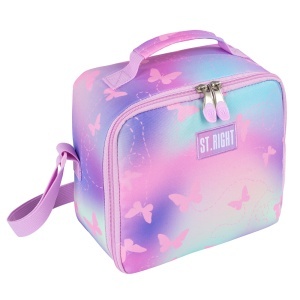 Geanta Umar, St.Right, Compartiment Termic pentru Mancare, Pink Butterflies LB01 - Img 1