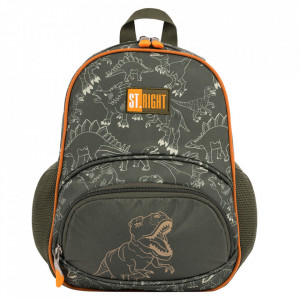 Ghiozdan Gradinita 1 Compartiment, Impermeabil, Elemente Reflectorizante, Colectia St.Right - T-Rex Junior BP70, 32x22x11.5cm