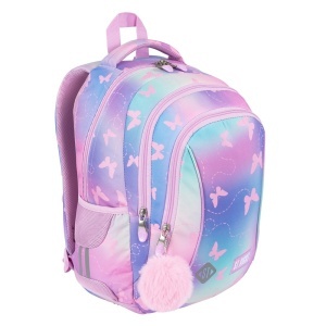 Ghiozdan Prescolari, St.Right, 3 Compartimente, Impermeabil, Pink Butterflies BP26, 39x27x17cm - Img 3