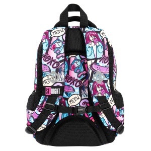 Ghiozdan Scolar Copii St.Right BP26 Manga Girl, 3 Compartimente, Ergonomic, 20L, 39x27x17 cm - Img 2