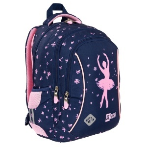 Ghiozdan Scolar Copii St.Right BP26 Pink Ballerina, 3 Compartimente, Ergonomic, 20L, 39x27x17 cm - Img 2