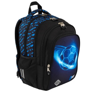 Ghiozdan Scolar Copii St.Right, BP58 Cosmic Soccer, 4 Compartimente, Ergonomic, 22L, 40x28x18cm - Img 2