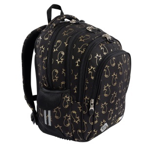Ghiozdan Scolar cu 4 Compartimente, Impermeabil, Colectia St.Right - Golden Cats BP58, 40x28x18cm - Img 2