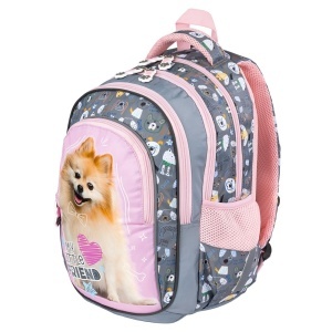 Ghiozdan Scolar cu 4 Compartimente, St.Majewski, Colectia Sweet Pomeranian BP58, 40x28x18cm - Img 2