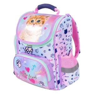 Ghiozdan Scolar Rigid, St.Majewski, Ergonomic - Pastel Kitty, Ventilatie Spate - Img 3
