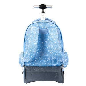 Ghiozdan tip Troler St.Right TB01, Meow Mood, Roti Silicon, Impermeabil, 44x32x25 cm - Img 6