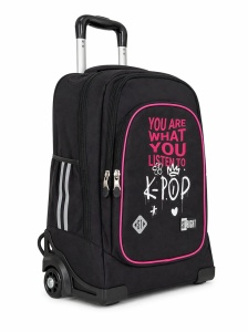 Ghiozdan tip Troler St.Right, TB03 cu Protectie Baza - K-Pop Rhythm, Maner Dublu, 49x31X20cm