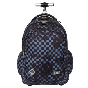 Ghiozdan Troler, St.Right, Roti Silicon, Impermeabil, Colectia ChessBoard Crush, TB01, 44x32x25cm