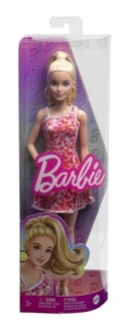 Papusa Fashionista rochie cu flori, par blond, 3+ ani