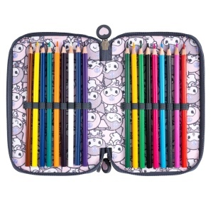 Penar cu 3 Fermoare, Echipat, St.Majewski, Kuromi Pink PC05, 19x13x7cm - Img 4
