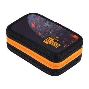 Penar Echipat cu 3 Fermoare, St.Right, Colectia - Red Planet PC05, 19x13x7cm