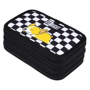 Penar Echipat cu 3 Fermoare, St.Right, Colectia - Sleepy Corgi PC05, 19x13x7cm