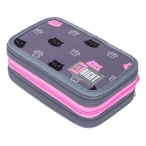 Penar Echipat cu 3 Fermoare, St.Right PC05 Kitty Paw, 19x13x7cm