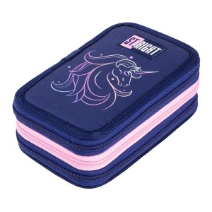 Penar Echipat cu 3 Fermoare, St.Right PC05 Unicorn Glow, 19x13x7cm