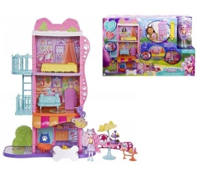 Set de joacă Mattel Enchantimals City Tails - Casă Urbană cu Cafenea și Păpușă Palmer Pomeranian (HJH65)