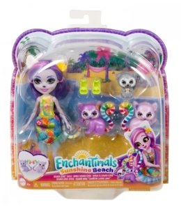 Set Papusa/figurine Enchantimals, Mattel, 3 Lemuri, 15cm, 3+