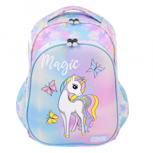 Ghiozdan Ergonomic, St.Right, 2 Compartimente, Ajustabil pe Inaltime, Colectia - Magic Unicorn HB01 39x29x17cm - Img 2