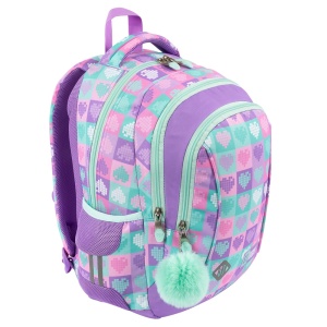 Ghiozdan Scolar Copii St.Right BP26 Candy Hearts, 3 Compartimente, Ergonomic, 20L, 39x27x17 cm - Img 3