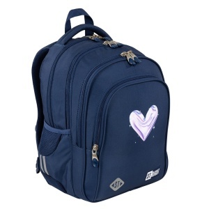 Ghiozdan Scolar Copii St.Right, BP58 Moonlight Heart, 4 Compartimente, Ergonomic, 22L, 40x28x18cm - Img 3