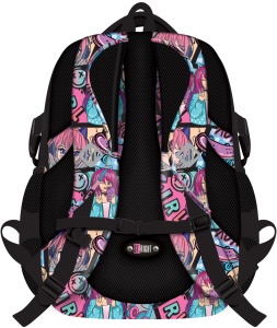 Ghiozdan Scolar St.Right BP01 Manga Girl, 4 Compartimente, Ergonomic, 43x32x21cm - Img 2
