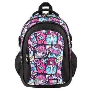 Ghiozdan Scolar St.Right BP01 Manga Girl, 4 Compartimente, Ergonomic, 43x32x21cm