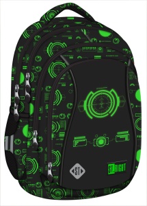 Ghiozdan Scolar St.Right BP04 - Tech Vision, 4 Compartimente, Ergonomic, 43x32x20cm
