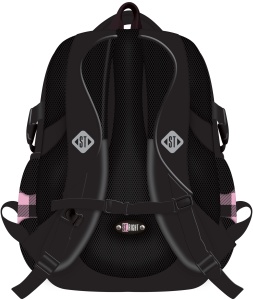 Ghiozdan St.Right, 4 Compartimente, Ergonomic, Impermeabil, Pink Checkered BP01, 43x32x21cm - Img 2