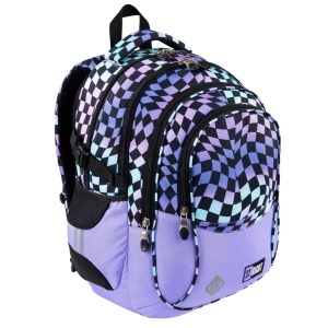 Ghiozdan St.Right, 4 Compartimente, Impermeabil, Wavy Chessboard BP01, 43x32x21cm - Img 4