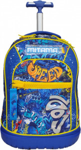 Ghiozdan Tip Troler, Mitama, Roti Silicon, Baza Intarita, Compartiment Bretele, Impermeabil, 47x34X21, Colectia Run Boys Speedy - Img 1