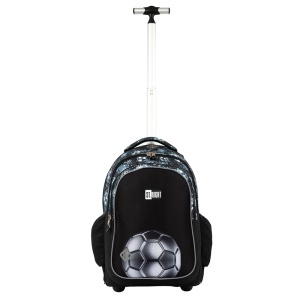 Ghiozdan tip Troler St.Right TB01, Silver Goal, Roti Silicon, Impermeabil, 44x32x25 cm - Img 5