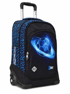 Ghiozdan tip Troler St.Right, TB03 cu Protectie Baza - Cosmic Soccer, Maner Dublu, 49x31X20cm