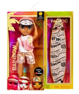 Papusa MGA, Rainbow High, Pacific Coast, Finn Rosado, cu accesorii, 28 cm