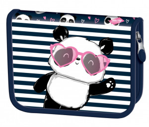 Penar Rigid cu 1 Fermoar si 2 Extensii, St. Majewski, Neechipat, Colectia St.Right - Love Panda PC03, 20.5x14x3.5cm