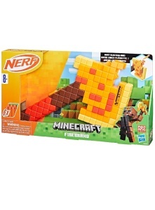 Pistol de jucarie Nerf, Mattel, Ciocan Minecraft Firebrand +8ani